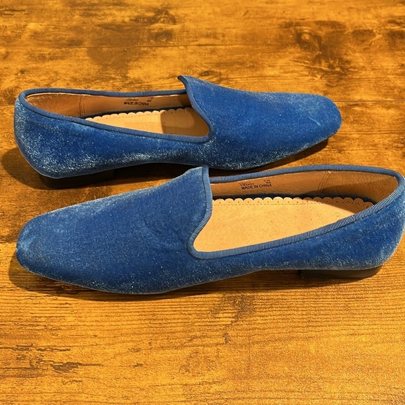 LANDS END NWOT Blue Velvet Driving Shoes Loafers Comfort Slip On Women’s 7 - Picture 5 of 9